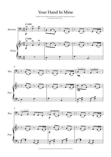 Your Hand In Mine (arr. Matthew pyeon)