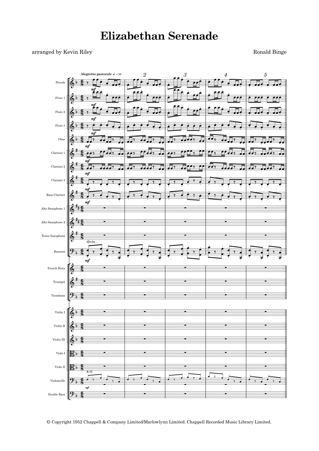 Elizabethan Serenade (arr. Kevin Riley)