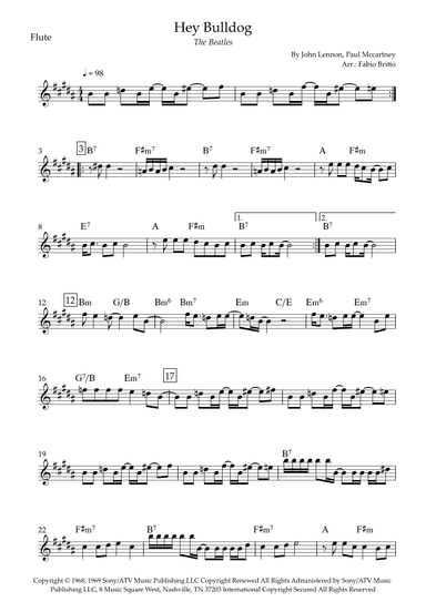 Hey Bulldog (arr. Fabio Britto)
