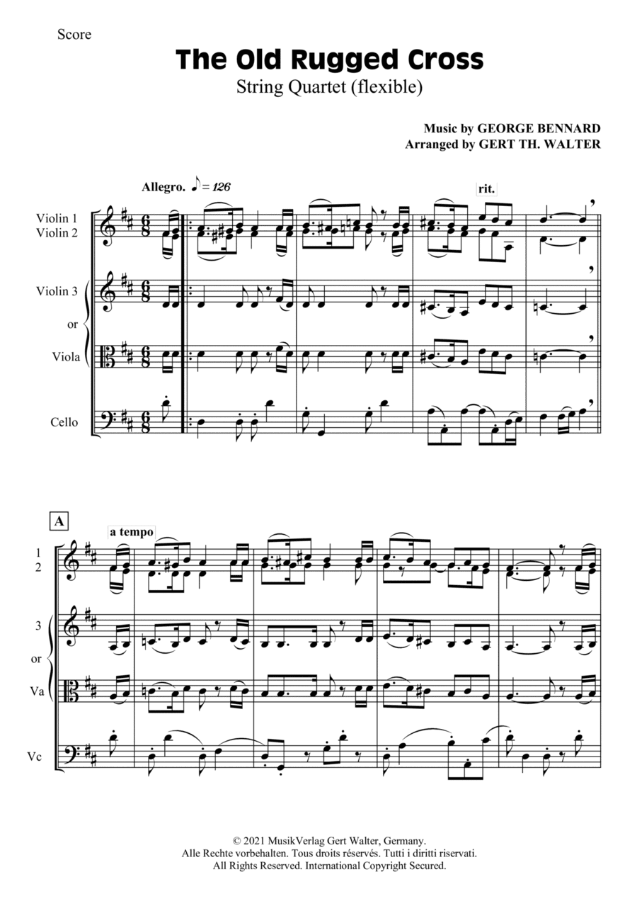 The Old Rugged Cross (arr. Gert Th. Walter)