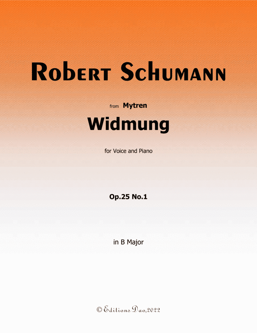 Widmung, by Schumann, in B Major (arr. Editions Dao)