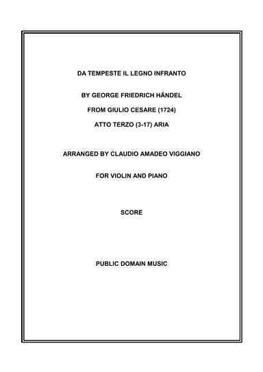 Da tempeste il legno infranto (arr. Claudio Amadeo Viggiano)