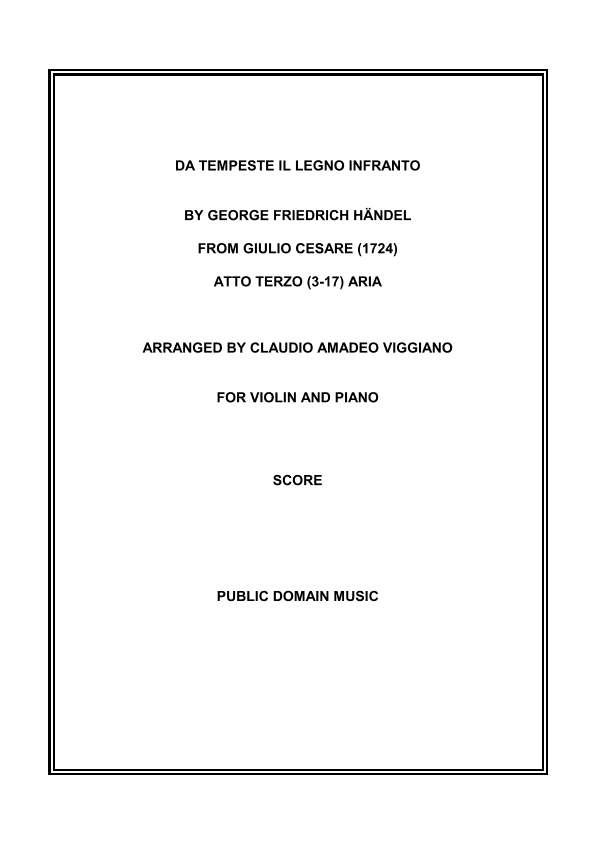 Da tempeste il legno infranto (arr. Claudio Amadeo Viggiano)