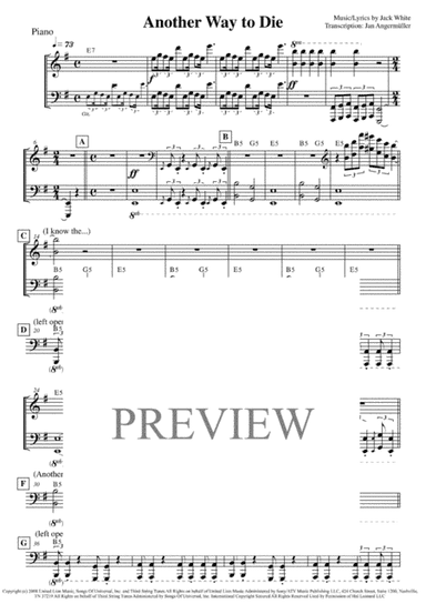 Another Way To Die (arr. Jan Angermüller)