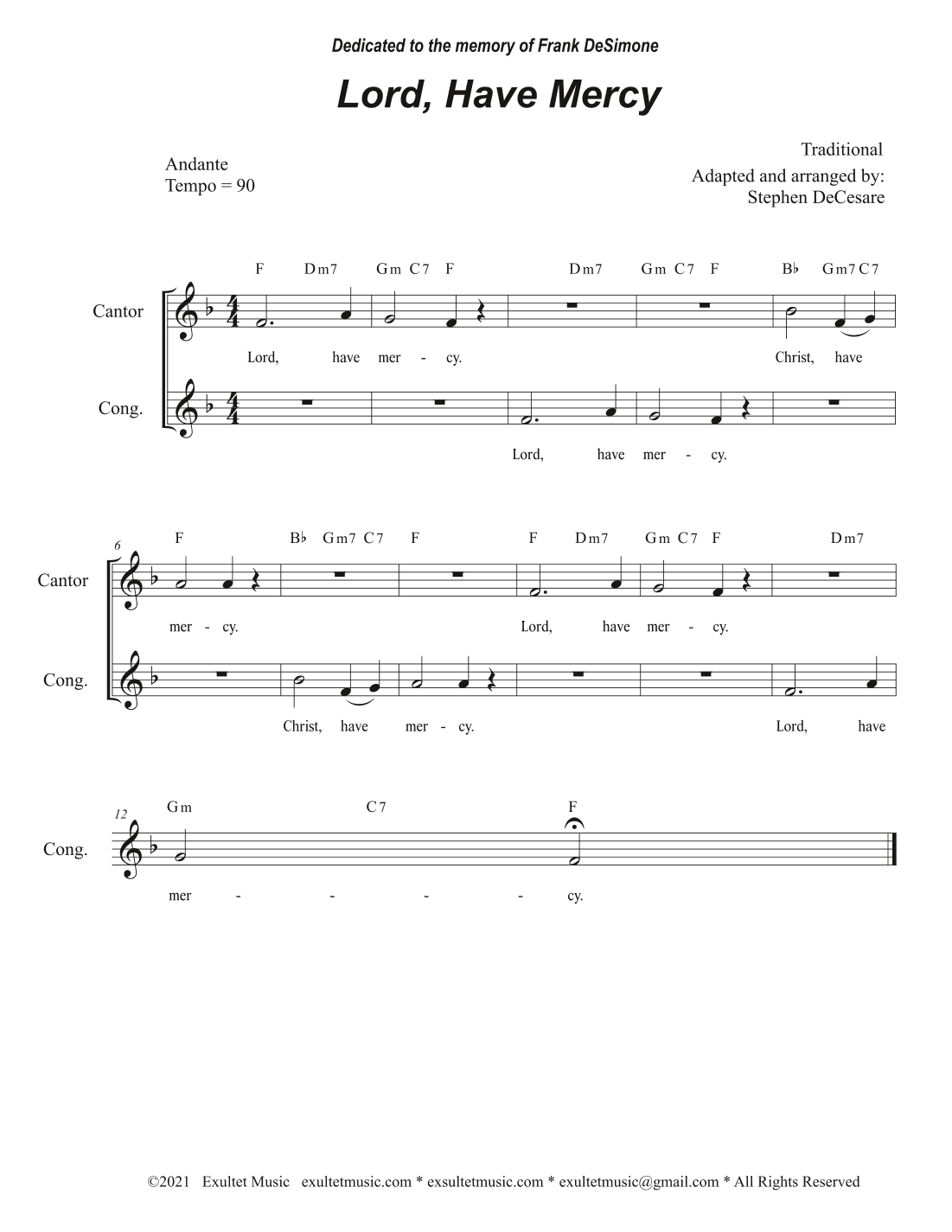 Mass for Our Lenten Journey (Lead Sheet Edition) (arr. Stephen DeCesare)