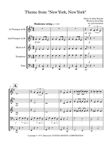 Theme From "New York, New York" (arr. Jud Goodrich)