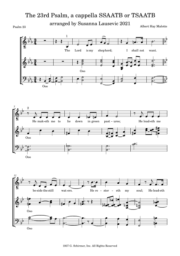 The 23rd Psalm (arr. Susanna Lausevic)