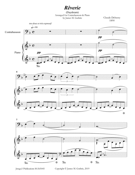 Debussy: Reverie for Contrabassoon & Piano (arr. James M, Guthrie)