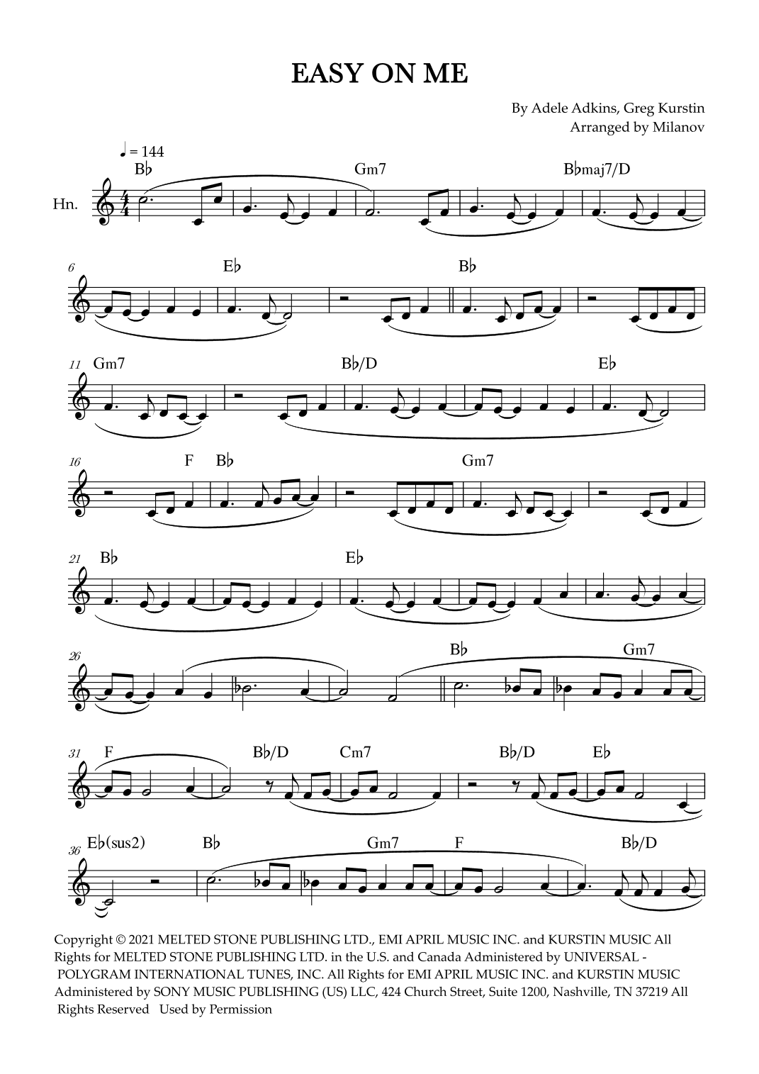 Easy On Me (arr. Milanov)
