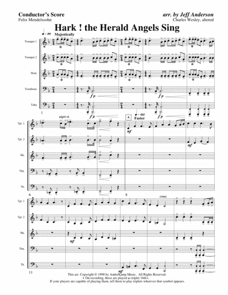 Hark the Herald Angels Sing for Brass Quintet (arr. Jeff D. Anderson)