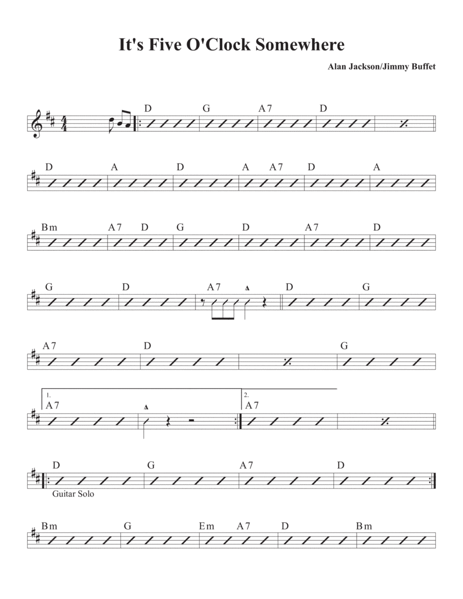 It's Five O'clock Somewhere (arr. David M Fagnant)