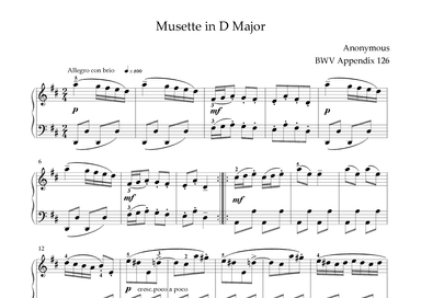 Bach : Musette in D Major - BWV Appendix 126 (arr. KP82 Music)