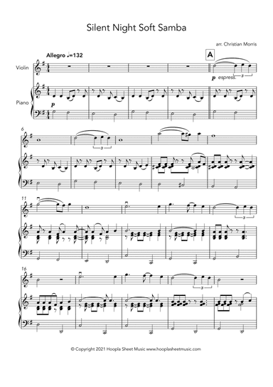 Silent Night Soft Samba (arr. Hoopla Sheet Music)