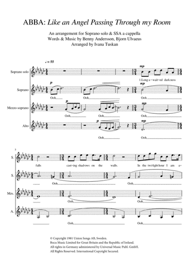 Like An Angel Passing Through My Room (arr. Ivana Tuskan)