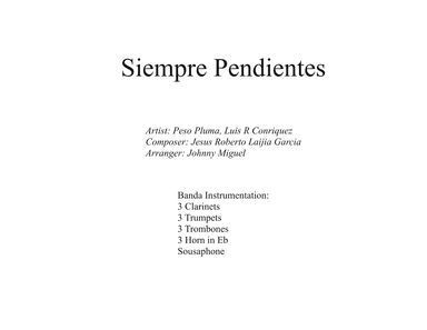 Siempre Pendientes (arr. Johnny Miguel)