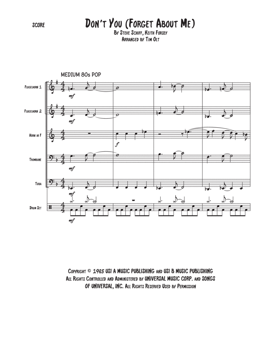 Don't You (forget About Me) (arr. Tim Olt)