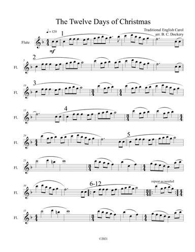 The Twelve Days of Christmas (Flute Solo) (arr. B. C. Dockery)