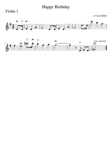 Happy Birthday for flexible string ensemble (arr. Susan Steffens)