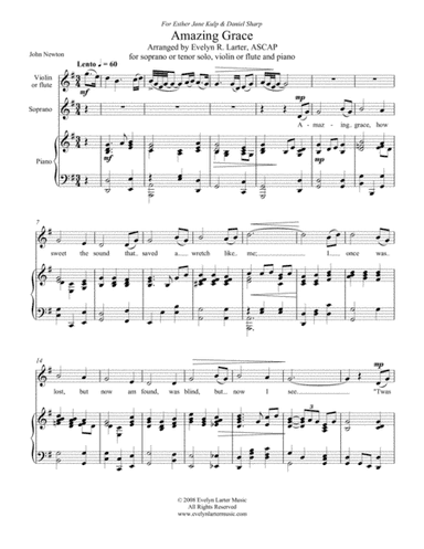 Amazing Grace (arr. Evelyn Larter Music)