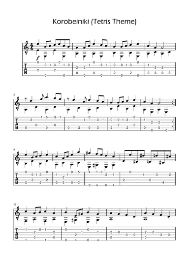 Tetris Theme Guitar TABs (arr. Ygor Nunes)
