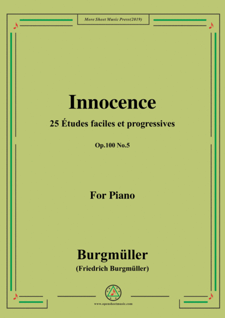 Burgmüller-25 Études faciles et progressives, Op.100 No.5,Innocence (arr. MSM)