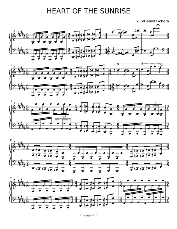 Heart Of The Sunrise (arr. Daniel Fichera)