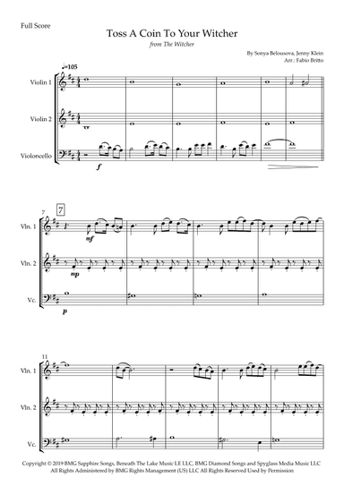 Toss A Coin To Your Witcher (arr. Fabio Britto)