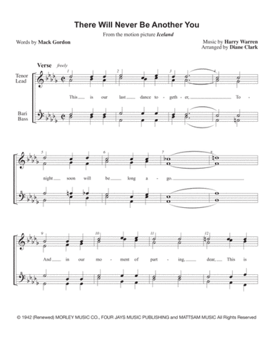 There Will Never Be Another You (arr. Diane M. Clark)