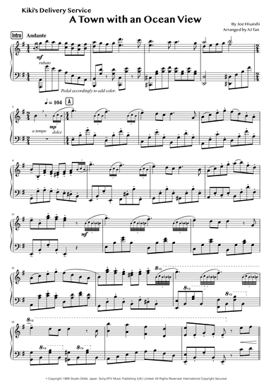 Kiki's Delivery Service (on A Clear Day) (arr. AJ Tan)