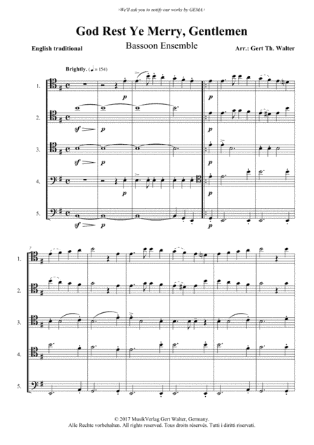 God Rest Ye Merry, Gentlemen (arr. Gert Walter)
