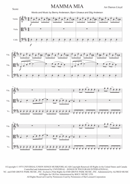 Mamma Mia (arr. Darren Lloyd)