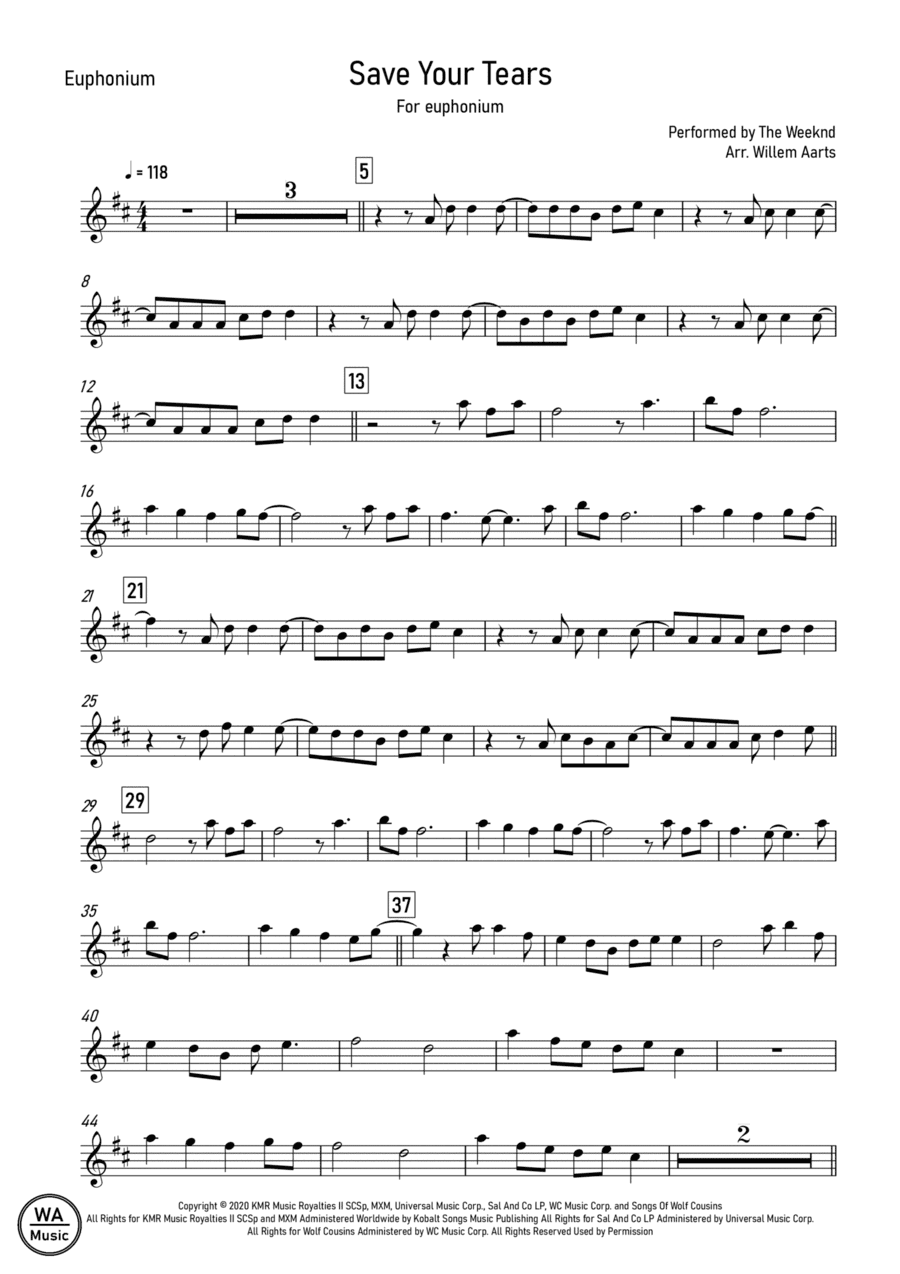 Save Your Tears (arr. Willem Aarts)