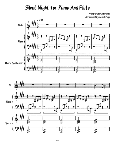 Silent Night (for Piano and Flute) (arr. Joseph Pugh)