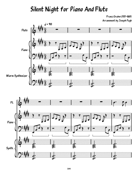 Silent Night (for Piano and Flute) (arr. Joseph Pugh)