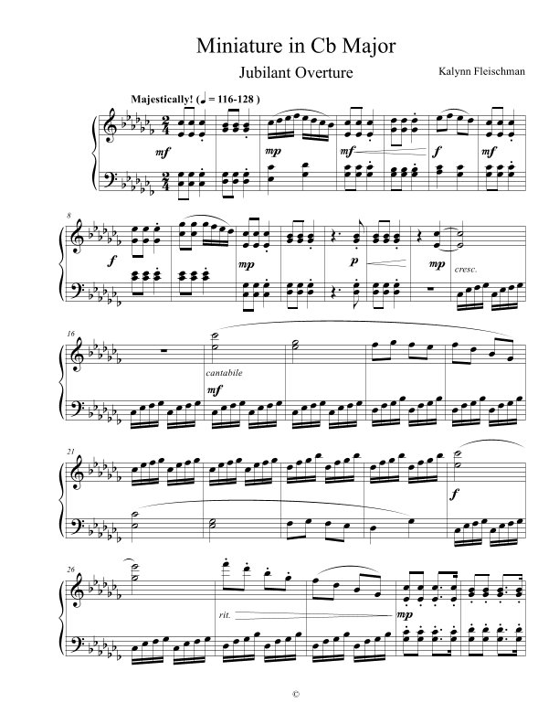 Miniature in Cb Major: Jubilant Overture