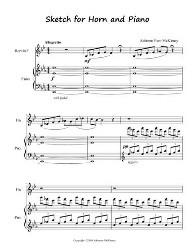 Sketch for Horn and Piano