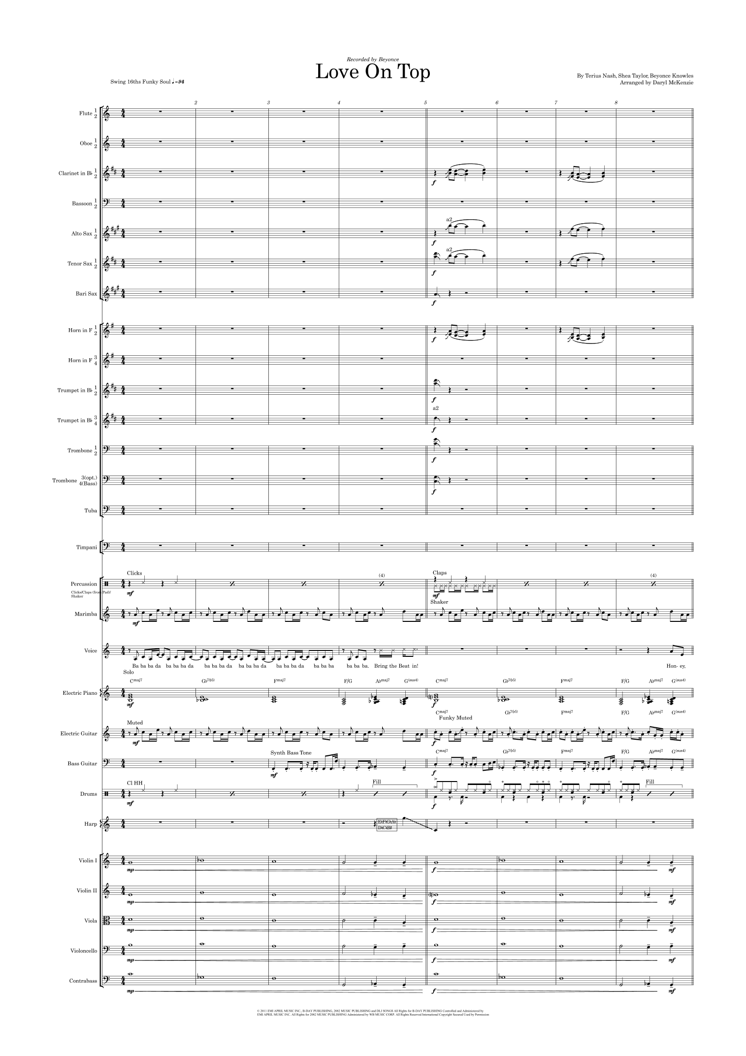 Love On Top (arr. Daryl McKenzie)
