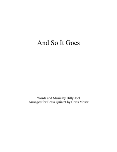 And So It Goes (arr. Chris Moser)