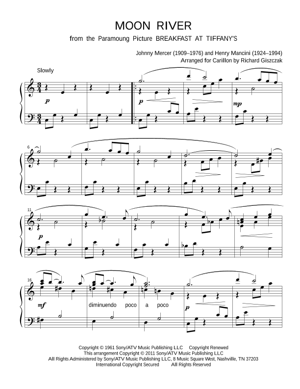 Moon River (arr. Richard Giszczak)