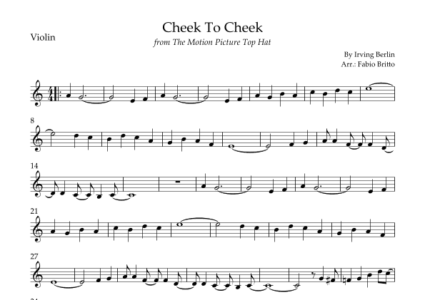 Cheek To Cheek (arr. Fabio Britto)