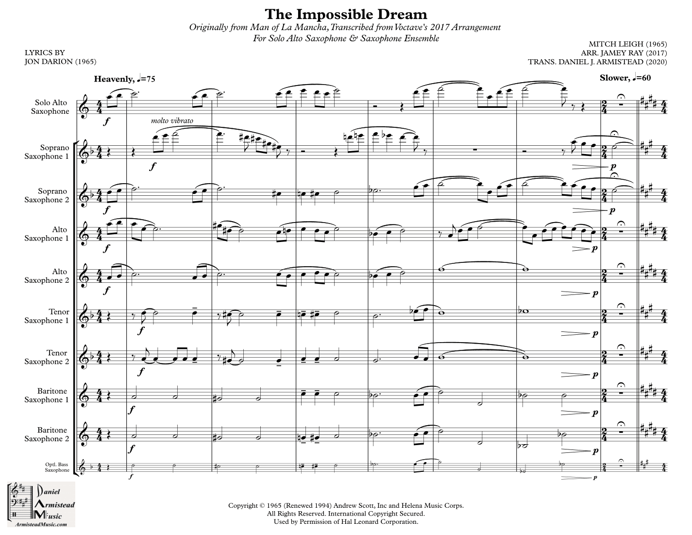 The Impossible Dream (the Quest) (arr. Daniel J. Armistead)
