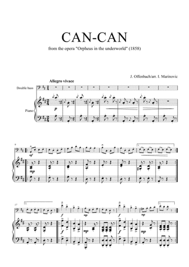 Can-can for double bass (arr. Ivan Marinovic)