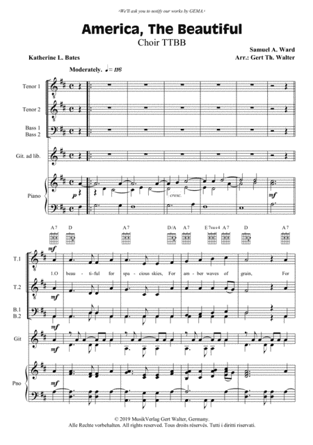 America, The Beautiful (arr. Gert Th. Walter)
