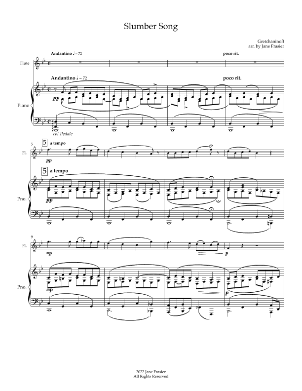 Slumber Song (arr. Jane Frasier)