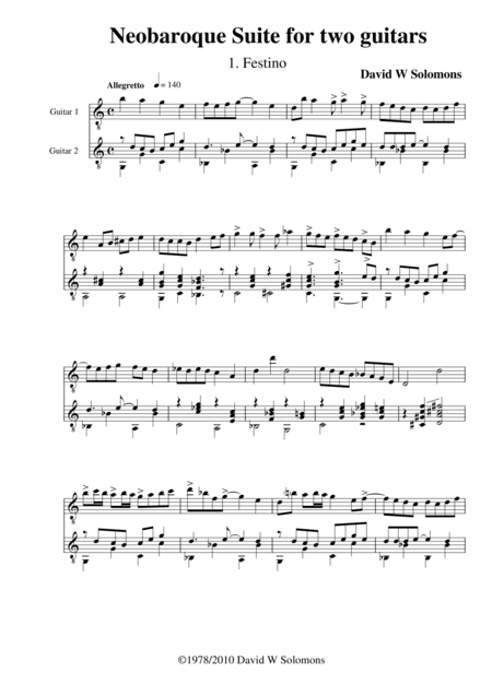 Neobaroque suite for two guitars