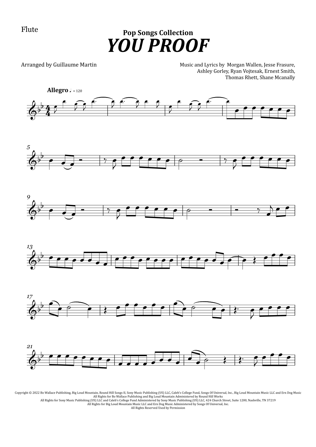 You Proof (arr. Guillaume Martin)