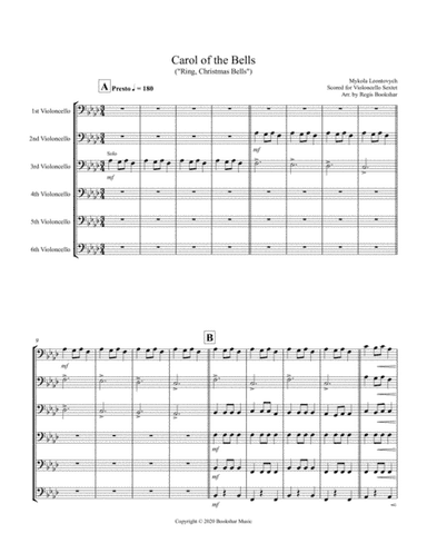 Carol of the Bells (F min) (Violoncello Sextet) (arr. Regis Bookshar)