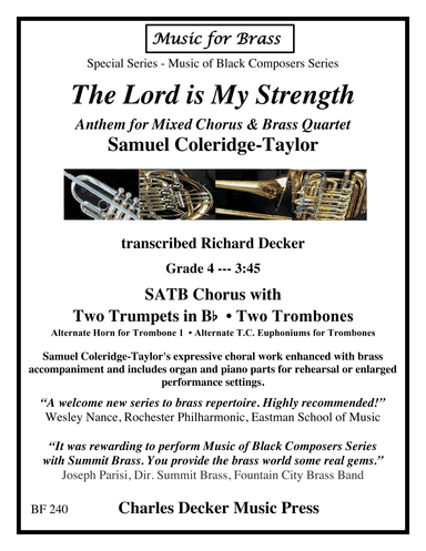 Anthem: The Lord is My Strength for Mixed Chorus and Brass Quartet (arr. Richard Decker)