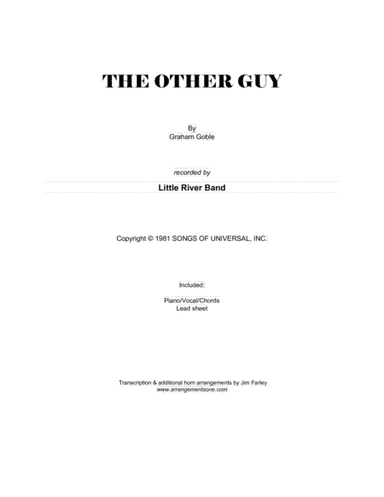 The Other Guy (arr. Jim Farley www.arrangementsone.com)