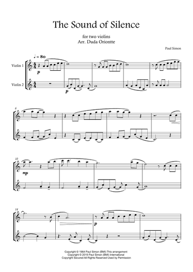 The Sound Of Silence (arr. Duda Oriontte)